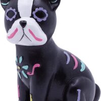 Etistta Day of The Dead Dog Figurine, 6.5 inch Polyresin Halloween Dog Statue for Halloween Home Desk Decorations