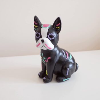 Etistta Day of The Dead Dog Figurine, 6.5 inch Polyresin Halloween Dog Statue for Halloween Home Desk Decorations