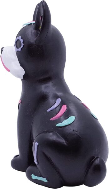 Etistta Day of The Dead Dog Figurine, 6.5 inch Polyresin Halloween Dog Statue for Halloween Home Desk Decorations