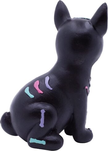 Etistta Day of The Dead Dog Figurine, 6.5 inch Polyresin Halloween Dog Statue for Halloween Home Desk Decorations