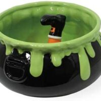 HALLOWEEN WITCH LEGS CAULDRON SERVING BOWL