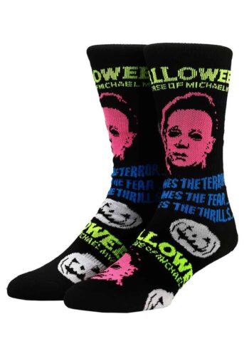 Halloween Michael Myers Black Light Crew Sock for Adults