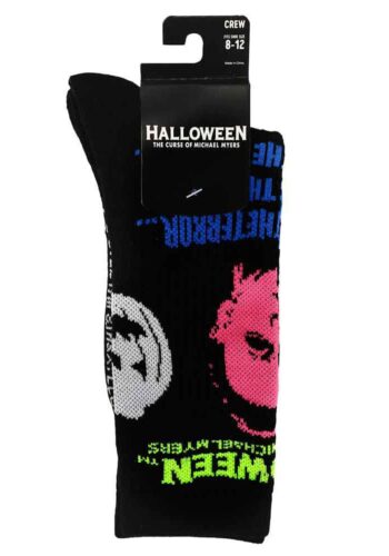 Halloween Michael Myers Black Light Crew Sock for Adults