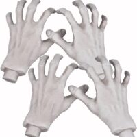 Halloween Skeleton Hands - Realistic Life Size Severed Fake Plastic Hands for Halloween Props Decoration, 4 Pieces