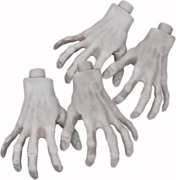 Halloween Skeleton Hands - Realistic Life Size Severed Fake Plastic Hands for Halloween Props Decoration, 4 Pieces