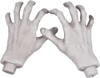 Halloween Skeleton Hands - Realistic Life Size Severed Fake Plastic Hands for Halloween Props Decoration, 4 Pieces