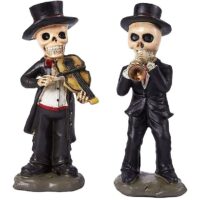 Juvale Decorative Skull Mariachi Band for Day of The Dead (2.2 x 5.5 x 1.3 in, 4 Piece)