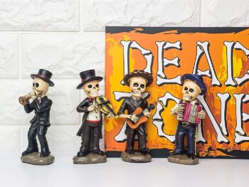 Juvale Decorative Skull Mariachi Band for Day of The Dead (2.2 x 5.5 x 1.3 in, 4 Piece)