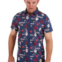 Thrills and Kills Friday the 13th Button Up Shirt for Adults