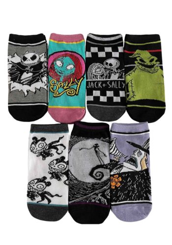 Adult Nightmare Before Christmas 7 piece Ankle Sock Pack