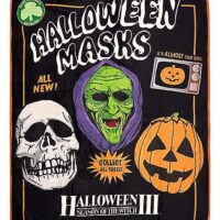 Halloween Masks Fleece Blanket - Halloween III