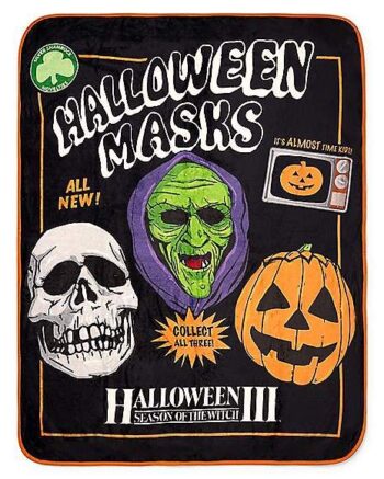 Halloween Masks Fleece Blanket - Halloween III