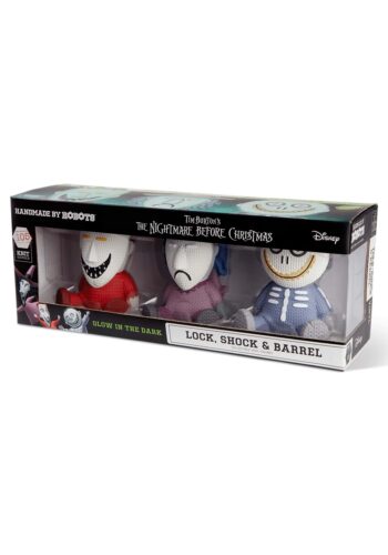 Handmade by Robots Nightmare Before Christmas Glow in the Dark Lock, Shock & Barrel Figure Set