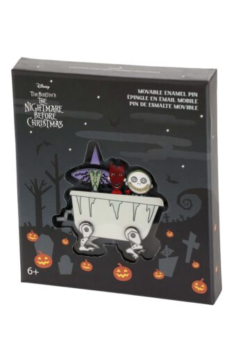 Loungefly Disney Nightmare Before Christmas Lock, Shock, & Barrel Moving Enamel Pin