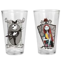 The Nightmare Before Christmas 2 Pc Jack & Sally 16 oz Glass Set