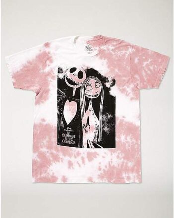 Pink Tie Dye Jack Skellington and Sally T Shirt - The Nightmare Before Christmas