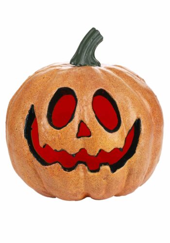 Light Up Happy Pumpkin with Red Lights Decoration