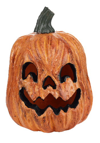 Light Up Scary Pumpkin with Red Lights Decoration