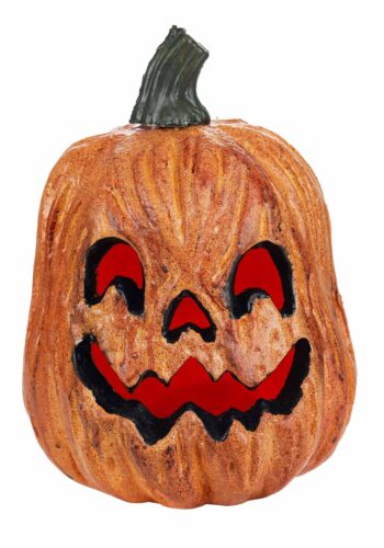 Light Up Scary Pumpkin with Red Lights Decoration