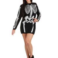 Loose Fit Skeleton Sweater Dress for Women