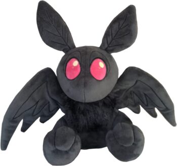 Cute Mothman Plush Toy 12in Bat Plushie with Red Eyes, Goth Moth Stuffed Animals Horror Game Mothman Plush Doll Birthday for Fans Kids