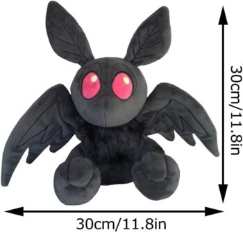 Cute Mothman Plush Toy 12in Bat Plushie with Red Eyes, Goth Moth Stuffed Animals Horror Game Mothman Plush Doll Birthday for Fans Kids