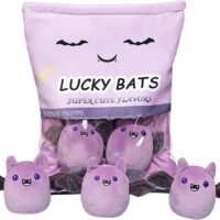 REFAHB Lucky Bat Plush Toy, Removable Stuffed Animal Plush Dolls, Soft Cute Plush Pillow Home Decoration Gift for Kids Girls' Birthday Christmas Halloween (5pcs a Bag, Purple)