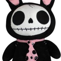 SUMMIT COLLECTION Furrybones Black Bunny Bun Bun Wearing Polka Dotted Pink Tie Plush Doll