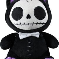 SUMMIT COLLECTION Furrybones Black Cat Mao Mao Wearing White Bow Tie Plush Doll