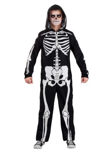 Cozy Skeleton Costume Onesie for Adults