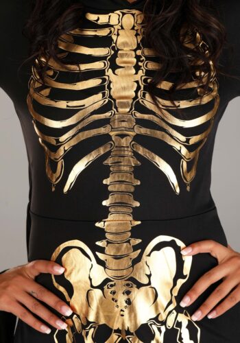 Women's Gilded Skeleton Costume Dress