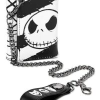 Black and White Jack Skellington Chain Wallet - The Nightmare Before Christmas