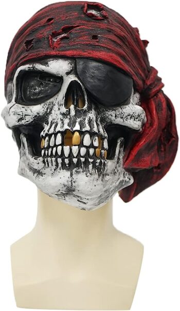 EraSpooky Adult Dead Pirate Skull Mask Horror Halloween Costume Accessories