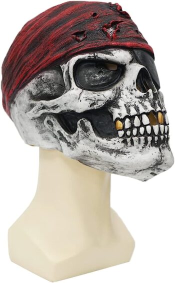 EraSpooky Adult Dead Pirate Skull Mask Horror Halloween Costume Accessories