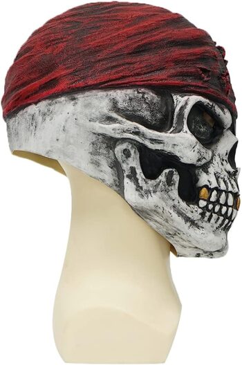 EraSpooky Adult Dead Pirate Skull Mask Horror Halloween Costume Accessories