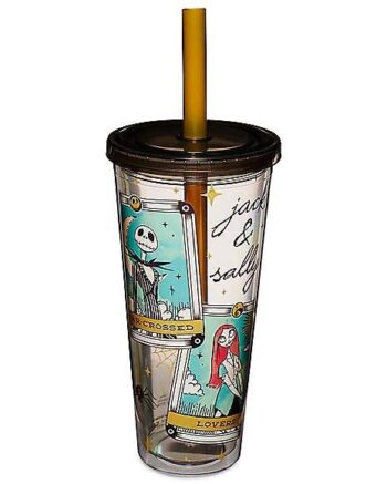 Jack and Sally Tarot Card Cup with Straw 24 oz. - The Nightmare Before Christmas