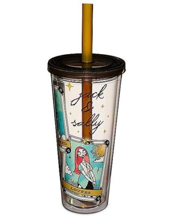 Jack and Sally Tarot Card Cup with Straw 24 oz. - The Nightmare Before Christmas