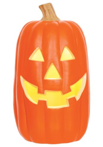 16-Inch Realistic Light Up Pumpkin Halloween Decoration