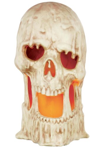 20-Inch Light Up Melting Skull Halloween Decoration