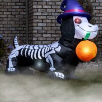 5FT Inflatable Wiener Dog Skeleton Decoration