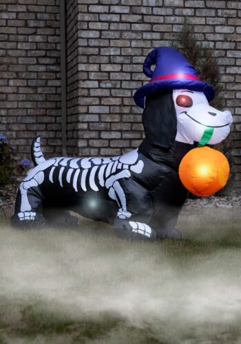 5FT Inflatable Wiener Dog Skeleton Decoration