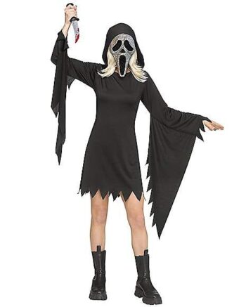 Adult Bling Ghost Face Dress Costume