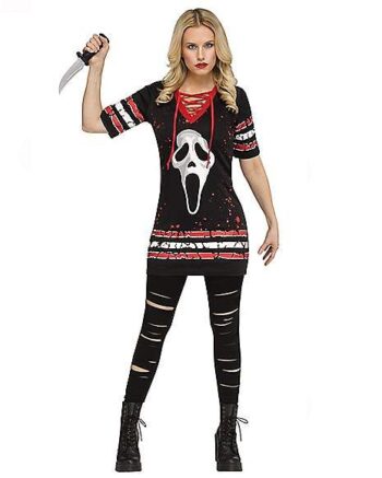 Adult Ghost Face Jersey Dress Costume