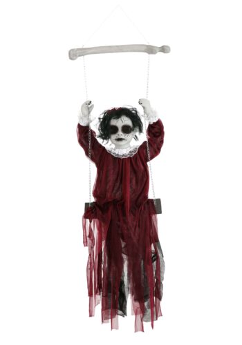 Haunted Swing Girl with 20 Lights & Sounds Hanging Decoration