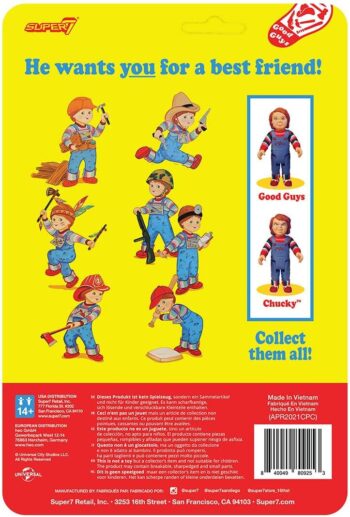 SUPER7 Childs Play Chucky Reaction Figure, Multi-Colored, std (CPLYW01-CKY-02)