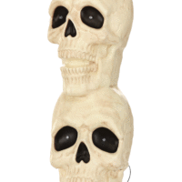 27.5" Double Stacked Sound Activated Skulls with Light Up Eyes Decoration