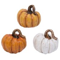 4" Resin Pumpkins Set of Three