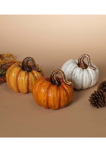 4" Resin Pumpkins Set of Three