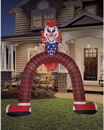 12 Ft LED Scary Clown Archway Inflatable Decoration