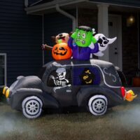 4FT Spooky Hearse Inflatable Halloween Decoration